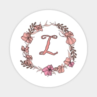 Letter L Rose Pink Initial Monogram - Letter l Magnet